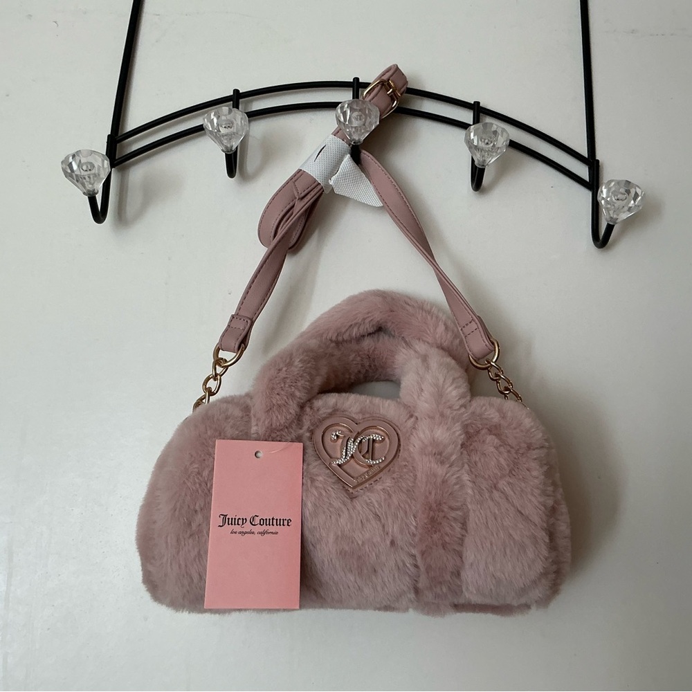 NWT Juicy Couture Blush Faux Fur Shoulder Bag